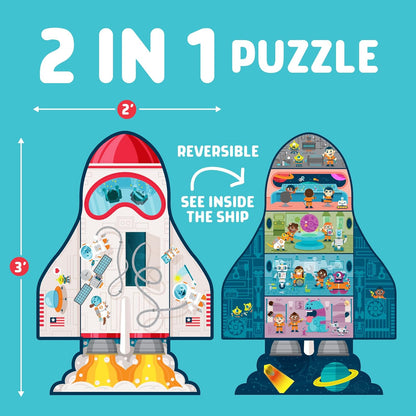 Chuckle & Roar Dinosaur Glow Floor Puzzle 50 Piece Kids Puzzle - Giant 2 x 3 Foot Glow in The Dark Preschool Puzzle - Large Pieces for Ages 4+ - Educational Dinosaur Puzzle for Screen Free Time