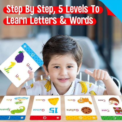 Alphabet Flash Cards, 52 Lowercase & Uppercase Letter Cards Jumbo Size Letter Sounds Flashcards Letter Recognition Learning for Kids, Toddlers, Classroom, Preschool, Kindergarten