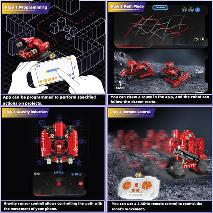 STEM Robot for Kids Ages 8-14, 5-in-1 Remote Control and APP Programmable Robot Toys - 720 Pcs DIY Building Science Educational Kit, Building Block Birthday Present for Teen Boys Girls