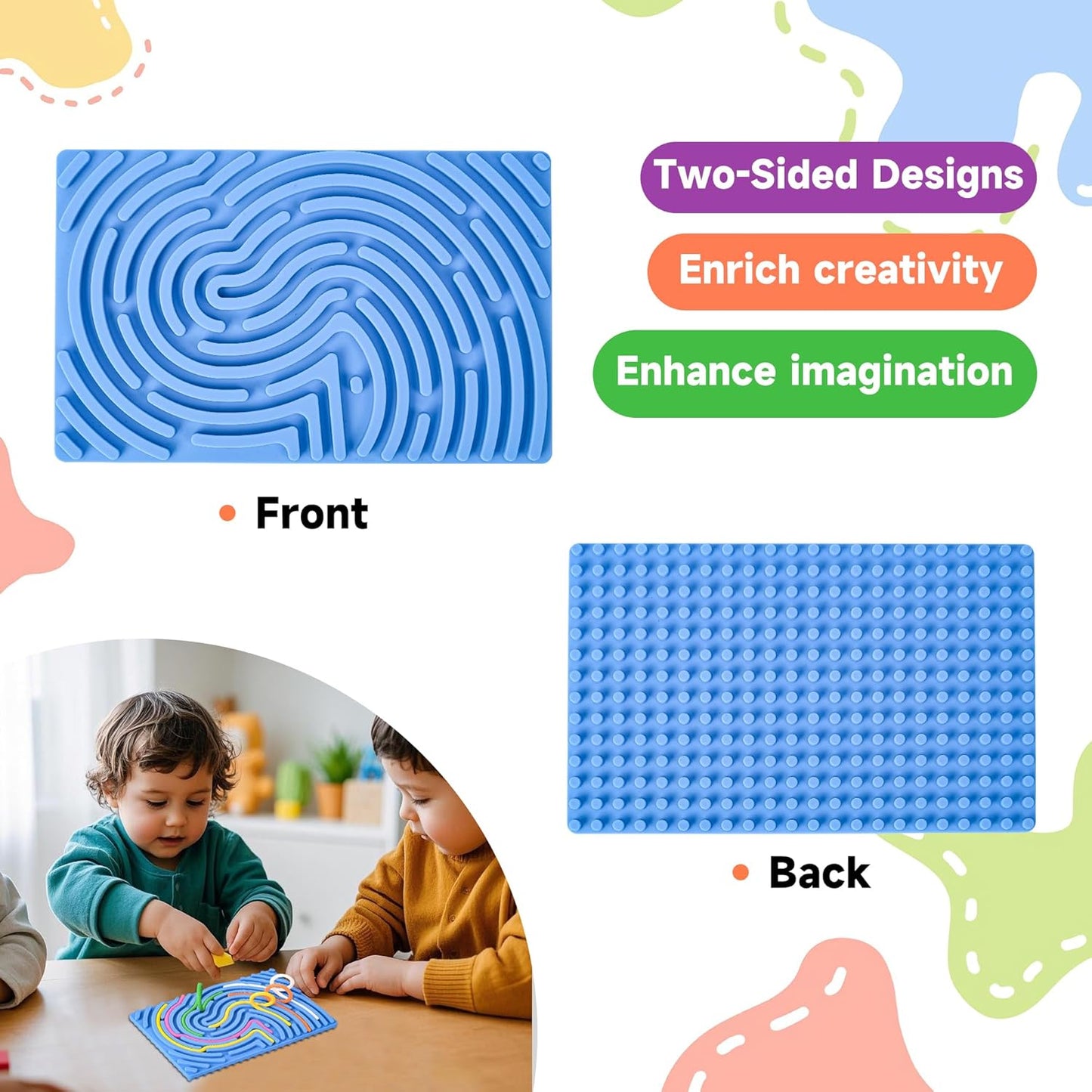 Sensory Board for Kids –Durable Silicone Sensory Activity Board –Sensory Toys for Kids with Autism, ADHD, Anxiety & Stress–Toddlers Calming Travel Essentials Fidget Toy for Kids 3+ & Adults