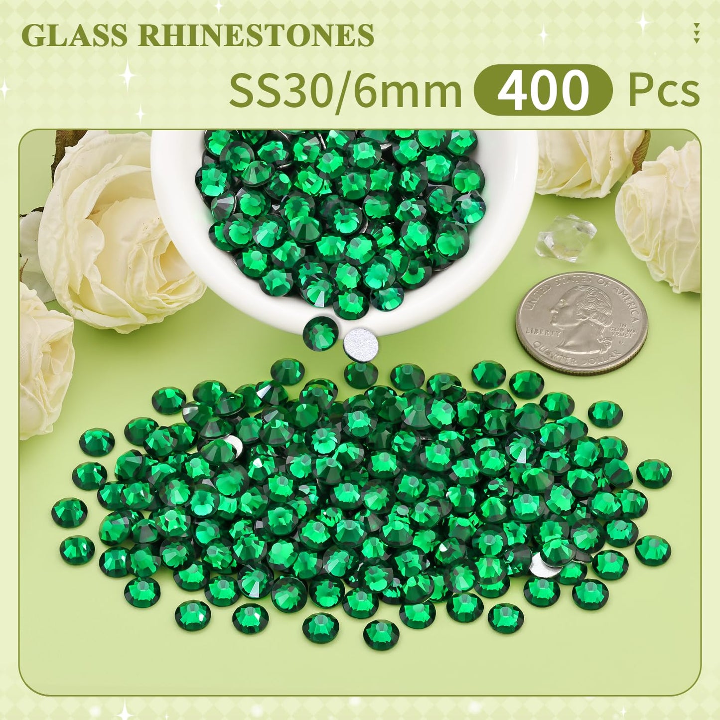 5000PCS SS6/2mm Glass Crystal Rhinestones (Clear), Bedazzling Flatback Rhinestones for Crafting DIY Crafts Nail Art Makeup Decoration, Gems Diamond Charms for Tumbler Shoes Clothing Mug
