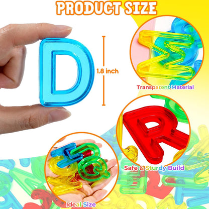 67 Pcs Plastic Practice Set Transparent Letters and Numbers Include Uppercase Letters Lowercase Letters and Numbers Colorful Plastic Letters and Numbers for Kids Counting and Spelling, Ages 3+