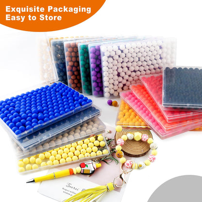 65Pcs 19mm Silicone Beads for Keychain Making Bracelet Necklace, Bulk Round Silicone Beads for Pens（Christmas Green） - Colors A