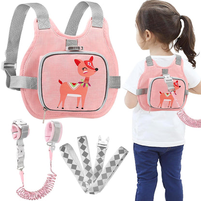 Accmor Toddler Harness Leash + Reflective Anti Lost Wrist Link, Cute Car Kids Back Pack with Hand Strap Collapsible Child Walking Restraint Belt Tether Hold Baby Boys Close for Outdoor Travel