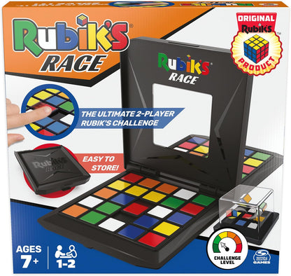 Rubik’s Cube, Rubik's Race, Ace Edition, Classic Fast-Paced Puzzle Strategy Sequence Board Game, Problem-Solving Brain Teaser, Color-Matching Game, 2 Players, for Adults, Teens, Kids Ages 7 & Up