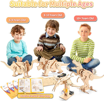 STEM Science Kits for Kids Ages 8-12 8-10, Wood Building Crafts Kits for Boys, STEM Toys for Ages 8-13 9 10 11 Year Old Gifts, Kids Science Engineering Experiment Projects, 3D Wooden Puzzles 10-12