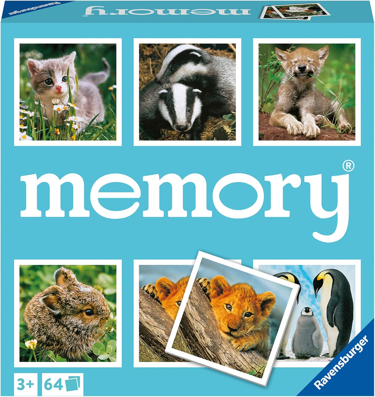 Ravensburger Animal Babies Memory Game - Engaging Picture Matching Game for Kids | Enhances Focus & Memory Skills | Fun for Family Game Night | Ideal for Ages 3 and Up