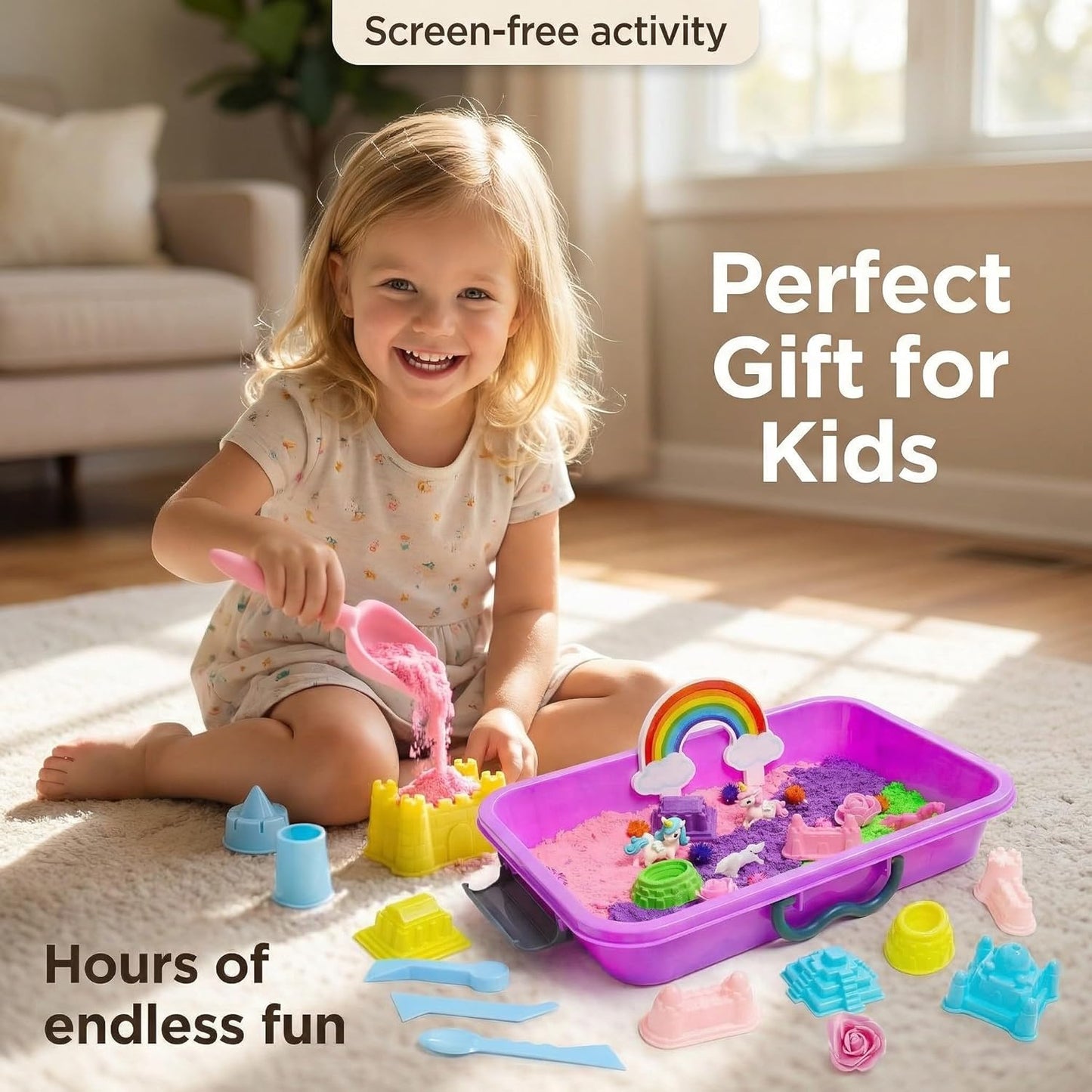 AGENTLAN Ocean Sensory Bin, Ocean Sensory Water Toys with Sea Animal for Toddlers Boys and Girls, Kids Toys Gift Sand Box for Age 3 4 5 6 7 8