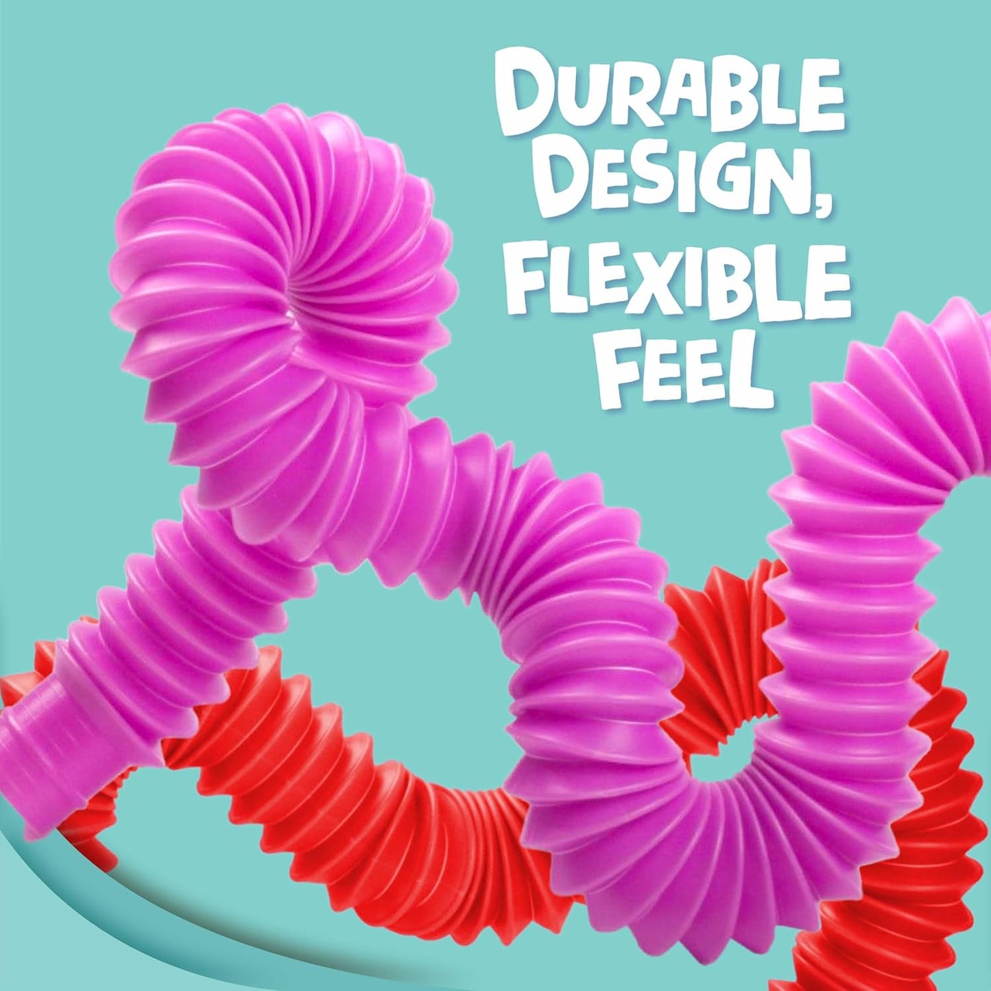 BUNMO Pop Tubes - Sensory Toys - Toddler Toys - Imaginative Play & Stimulating Creative Learning - Hours of Fun for Kids - Tons of Ways to Play - Non-Mouthable Toy 3+ - 6 Pack Medium