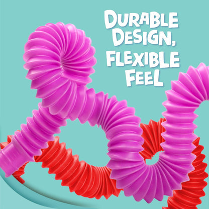 BUNMO Pop Tubes - Sensory Toys - Toddler Toys - Imaginative Play & Stimulating Creative Learning - Hours of Fun for Kids - Tons of Ways to Play - Non-Mouthable Toy 3+ - 6 Pack Medium