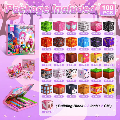 Magnetic Blocks, 150PCS Magnetic Building Blocks, Stacking Magnets for Kids, Sensory Toy for STEM Constructions Magnet Blocks for Girls Age 3+, Christmas Birthday Gifts (Snow Castle)