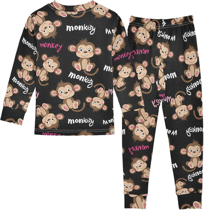 ALAZA Shark Starfish Palm Tree 2 Piece Pajama Set Long Sleeve Top and Pants Sleepwear Unisex - Colors A