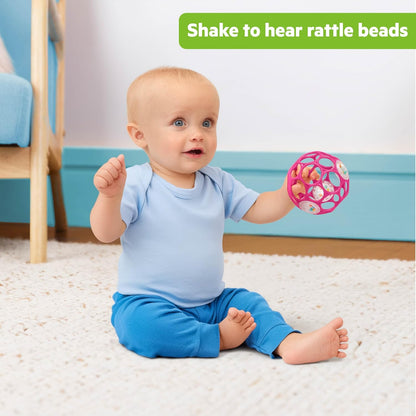 Bright Starts Oball Musical Toy, Jingle & Shake Pal, BPA-Free Easy-Grasp Baby Rattle Toy, Ages Newborn+
