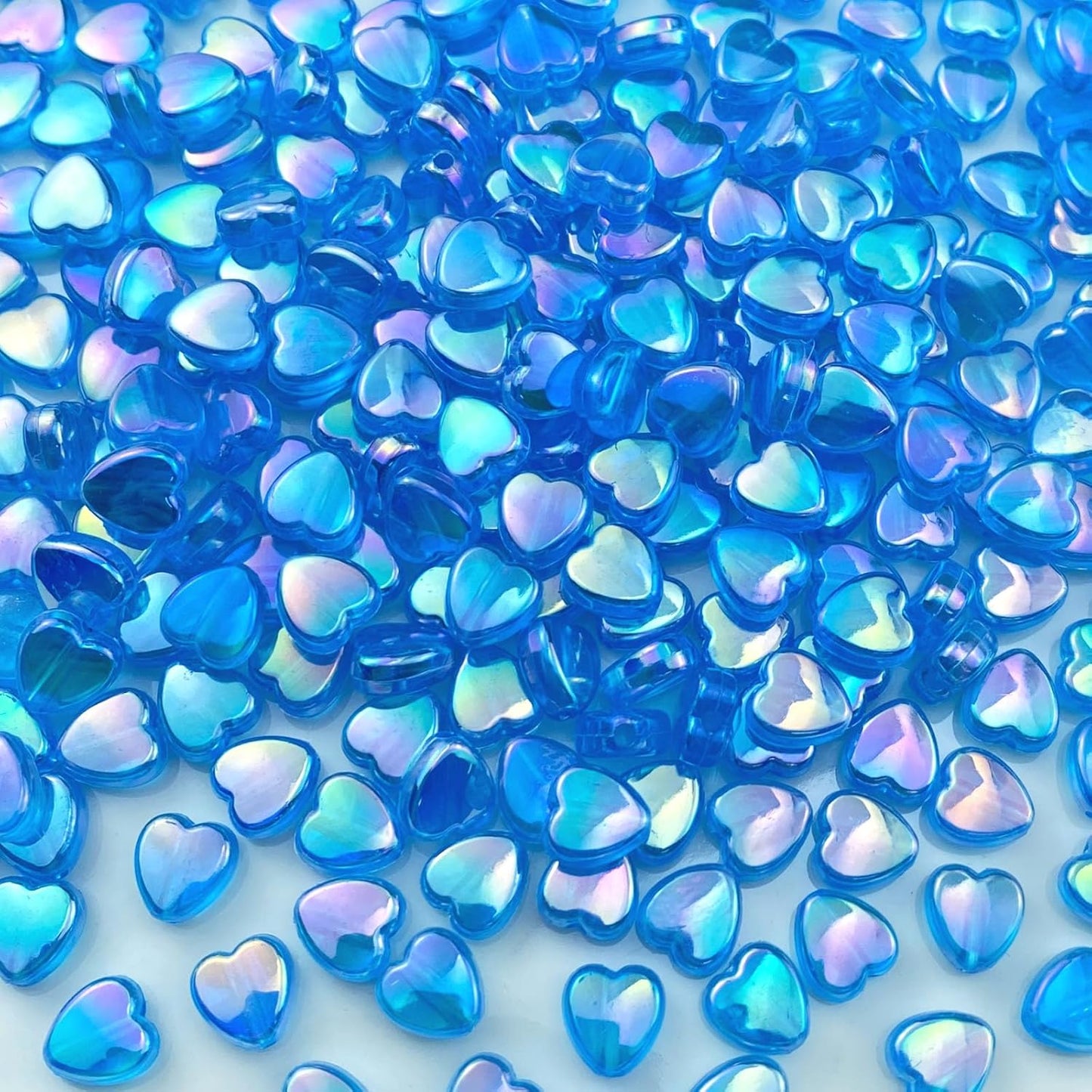 400 PCS Acrylic Heart Shape Beads AB Colors Heart Pony Spacer Beads for Jewelry Making DIY Bracelet Earring Necklace Key Chains(Deep Pink)