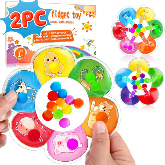 4PC Color Sorting Sensory Toys for Toddler, Travel Toys Roadtrip Activities for Kid 3-5 Fine Motor Autism Autistic Fidget for Classroom Calm Down Toy for Kid 2 3 4 Year Old Boy Girl Dementia Gift