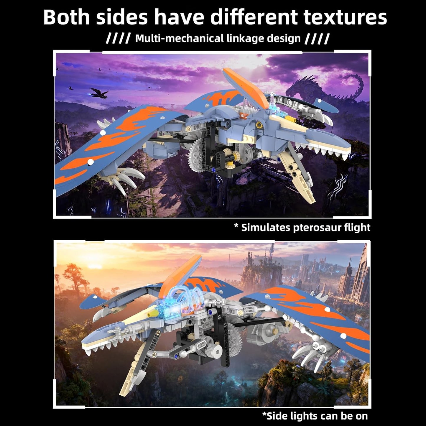 Mechanical T-Rex Dinosaur Building Set with Lights, Rotatable Components & Display Stand, STEM Building Toy for Boys 8-14, Home Office Decor for Adults, Mechanical Enthusiasts (730PCS)