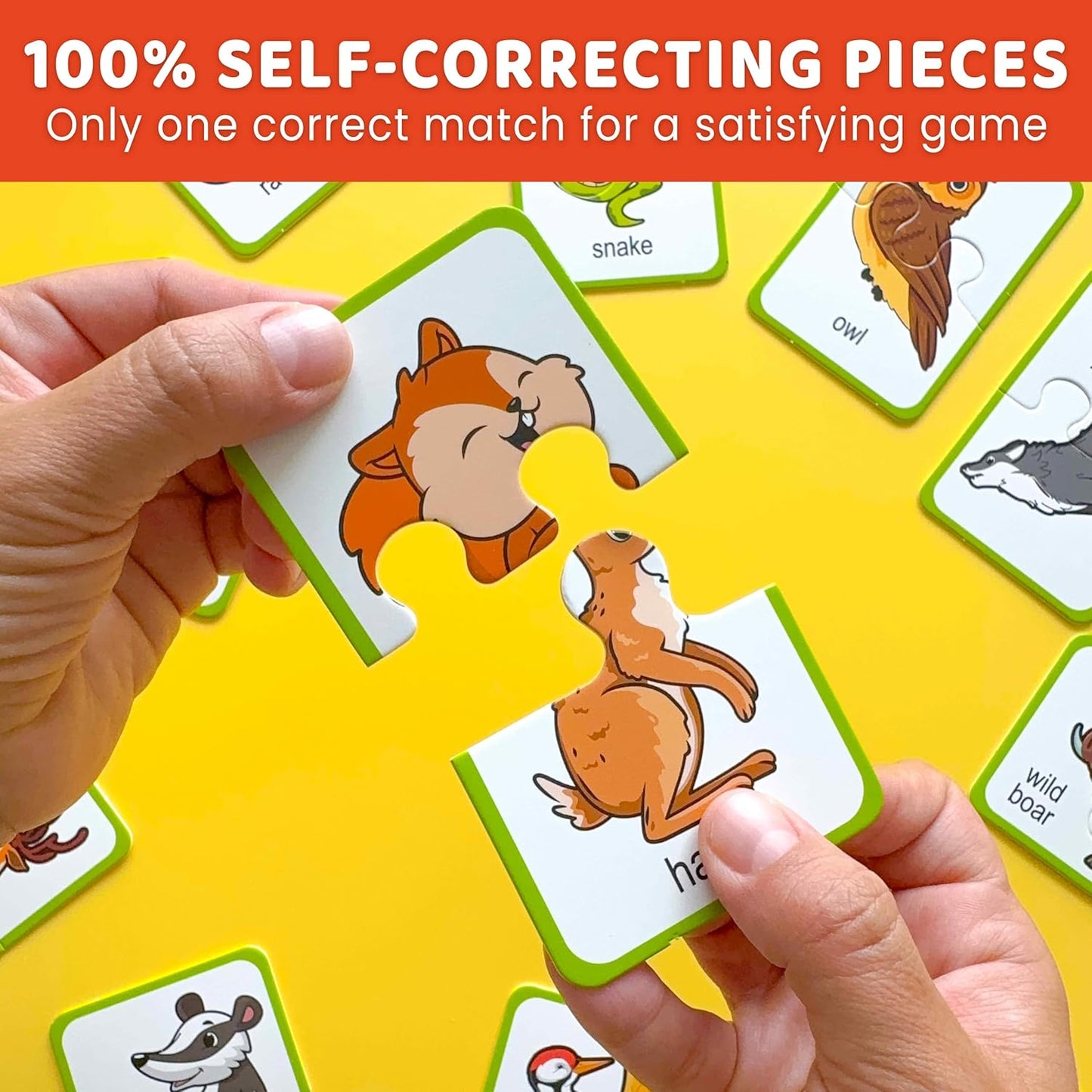 QUOKKA Toddler Puzzles Ages 2-4 – 100% Self-Correcting 16 Matching Pairs of Wood Animals – Educational Toddler Puzzles Ages 1-3 with 32 Pieces - Memory Matching Games for 3-5 Years Old Boys and Girls