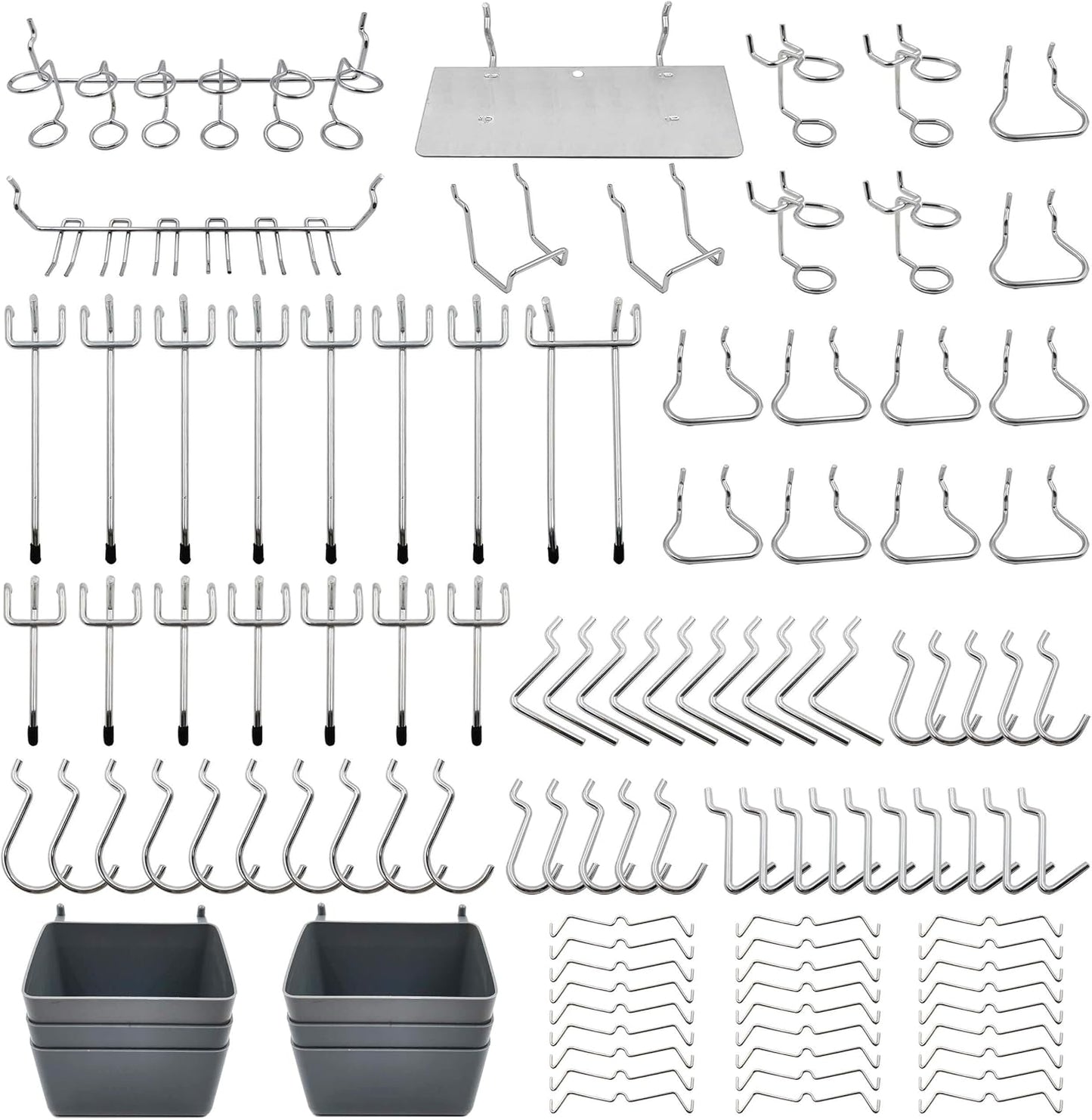 Pegboard Hooks, with Bins, Peg Locks, for Organizing Various Tools, 188 PCS, 80 of Which are Locks