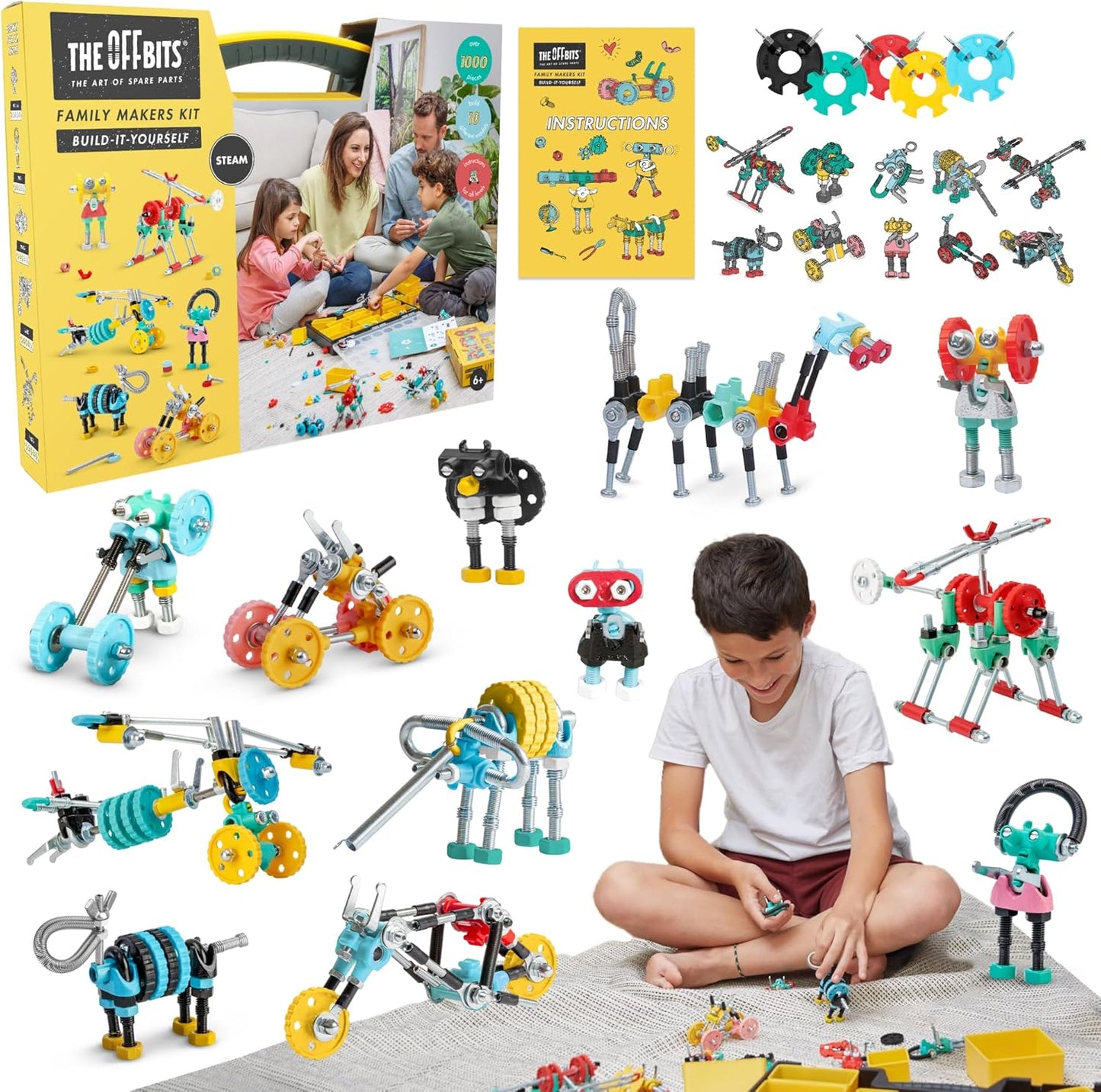 The Off Bits Space Mission Educational Build Your Own Robot Toy, Stem Building Toys for Boys and Girls, Valentine Birthday Gift for Kids Montessori Play Kit, Steam Toys for Kids Ages 6 7 8 9+