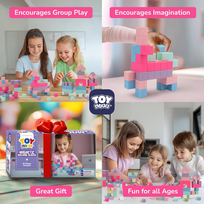 64PCS Magnetic Blocks, Magnetic Building Blocks for Kids Ages 3 4 5 6 Year Old, Magnet Cubes, Autism Montessori Toys, Preschool STEM Educational Sensory Magnet Toys Gifts for Kids 3-5 4-8