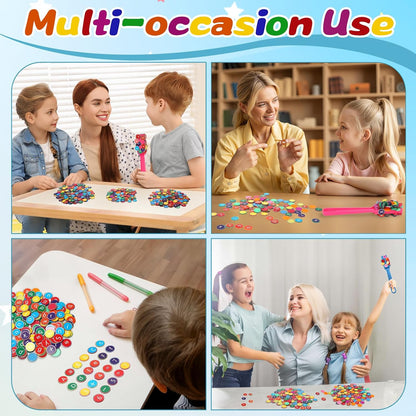 Coopay 234 Pcs Alphabets Numbers Chips and 2 Pcs Magnetic Wands - Toddler Learning Letters for Spelling, Reading Tools for Kids Science of Reading Manipulatives, Teaching Supplies Kindergarten