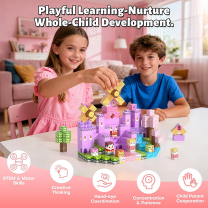 150pcs Magnetic Blocks,Magnetic Building Blocks STEM Toys for Kids Ages 3+,Magnet Tiles with Forest Animals Blocks Set, Educational Sensory Toys for Toddlers,Boys & Girls–Creative Game Gift