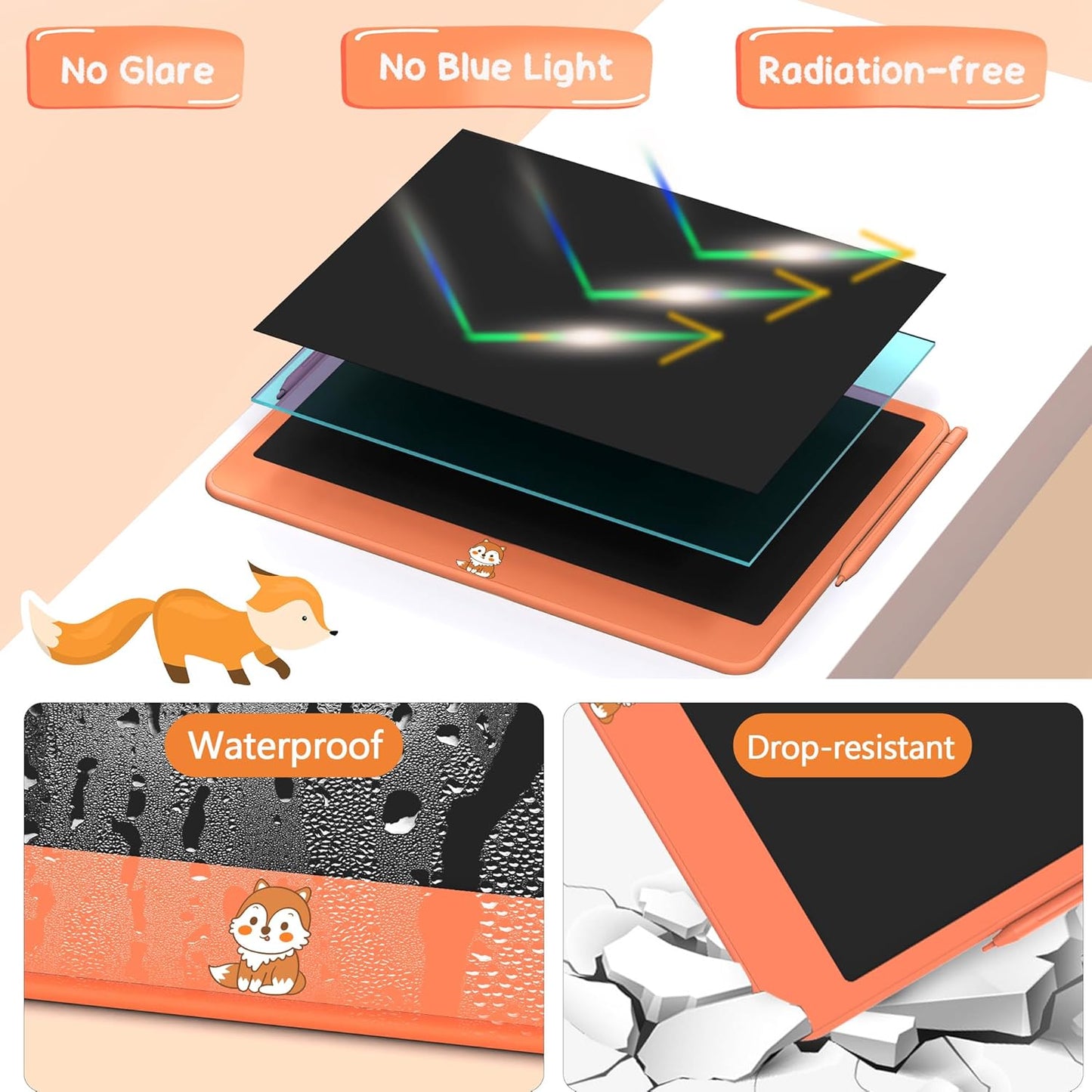 Hockvill LCD Writing Tablet for Kids, 16Inch Toys for Girls Boys Drawing Pad for 3 4 5 6 7 Year Old Kid, Toddler Doodle Board Christmas Birthday Gift for Kids，Erase Lock Writing Board