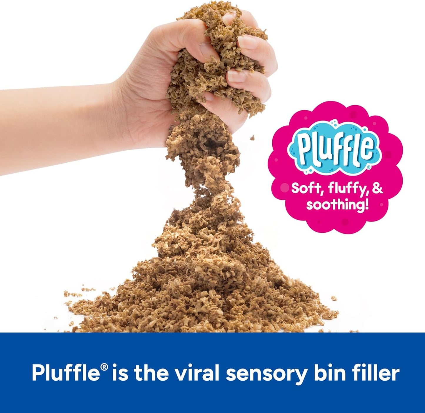 Educational Insights Pluffle(R) Sand 2-Pack - Sensory Bin Foam Set, No Mess Alternative to Sand Toys & Slime for Toddlers at Home or in the Classroom, Fun Sensory Table Filler, Gift for Kids Ages 3+