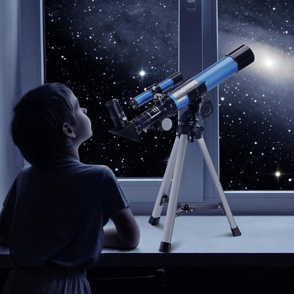 AOMEKIE 40/400 Portable Telescopes with Tabletop Tripod 2 Eyepieces for Kids and Astronomy Beginners with Finderscope and Compass,Space,Gifts(32, x)