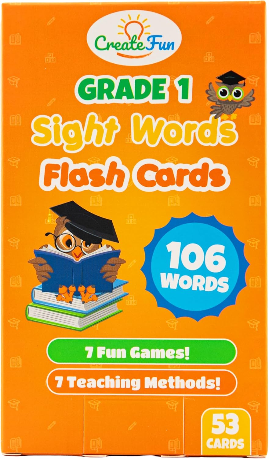 106 Sight Words Flash Cards Pre K for Ages 3-4, Dolch & Fry Sight Word Reading Games, Homeschool Supplies for Preschool with 7 Educational Game Ideas