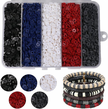 3500pcs Pink Clay Beads for Bracelets Making Kit, 6mm Heishi Polymer Flat Round Disc Clay Beads for Jewelry Making Pink