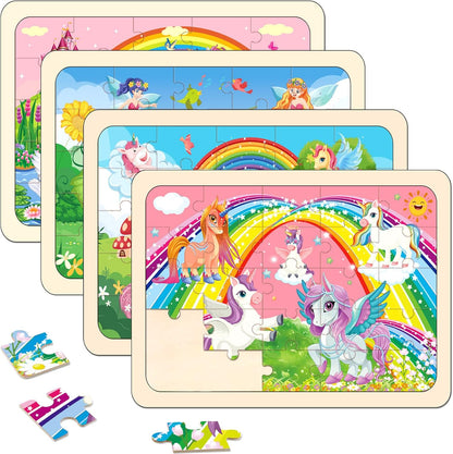 Puzzles for Kids Ages 4-6, Set of 4 Packs with 24-Piece,Preschool Educational Brain Teaser Toys for Boys and Girls 3-8 Years Old