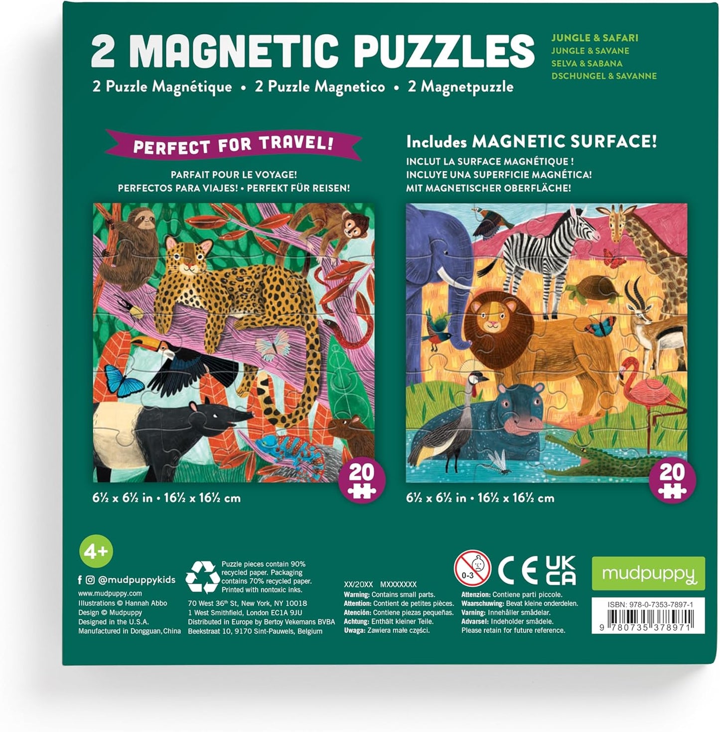 Mudpuppy Depth of The Seas - Tri Fold Magnetic Puzzles Featuring Two 20 Piece Ocean Themed Artwork