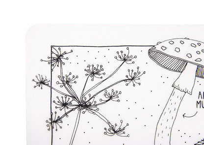 Modern-Twist 100% Plastic Free Silicone Waterproof, Dishwasher Safe Doodle Mat, Single Mat, Alphabet Animals