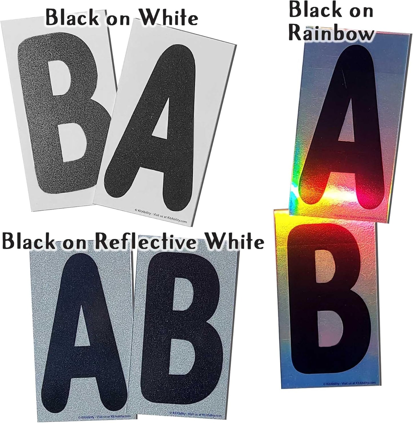 Replacement Numbers for White Message Board Sidewalk Signs with 4 Inch Tracks, 6 of Each Number 0 to 9, Black on White Background