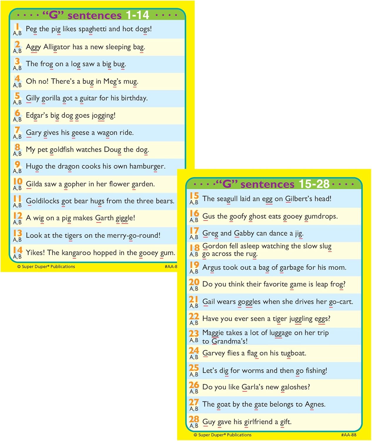 Super Duper Publications | Say and Do® Action Articulation G Sounds Fun Deck | Vocabulary and Language Development Flash Cards | Educational Learning Materials for Children