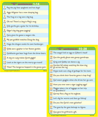 Super Duper Publications | Say and Do® Action Articulation G Sounds Fun Deck | Vocabulary and Language Development Flash Cards | Educational Learning Materials for Children