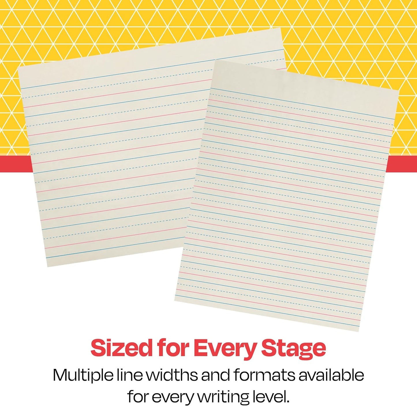 School Smart Zaner-Bloser Writing Paper, Handwriting Practice Lined Paper, Grade 2 to 3 Learning, 1/2 Inch Rule, 10-1/2 x 8 Inches, 500 Sheets