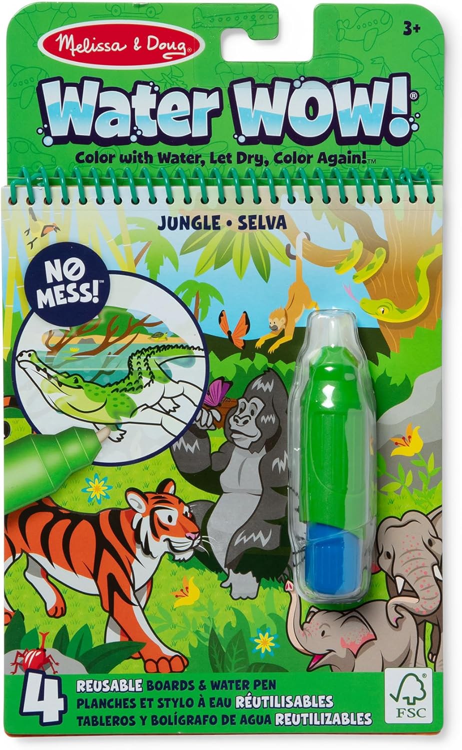 Melissa & Doug On The Go Water Wow! Mess Free Coloring Book, Reusable Water-Reveal Activity Pad, Dinosaurs, Travel Toys, Party Favors, for Toddlers & Kids Ages 3+