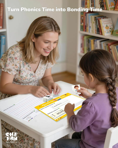 CHEFAN Sentence Building for Kids, Phonics Sentence Builder, CVC Word Games for Kids, Sight Words Flash Cards, Learn to Read Handwriting Practice, Preschool Kindergarten Homeschool & Speech Therapy