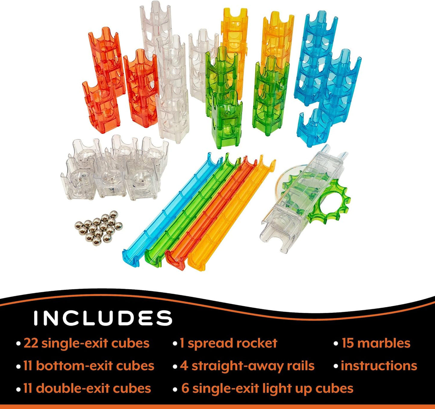 MindWare Q-BA-Maze Bright Lights The Next Generation Marble Maze Kids Toys - STEM Marble Run - Recommended for Ages 6+ - Educational Gift for Boys and Girls
