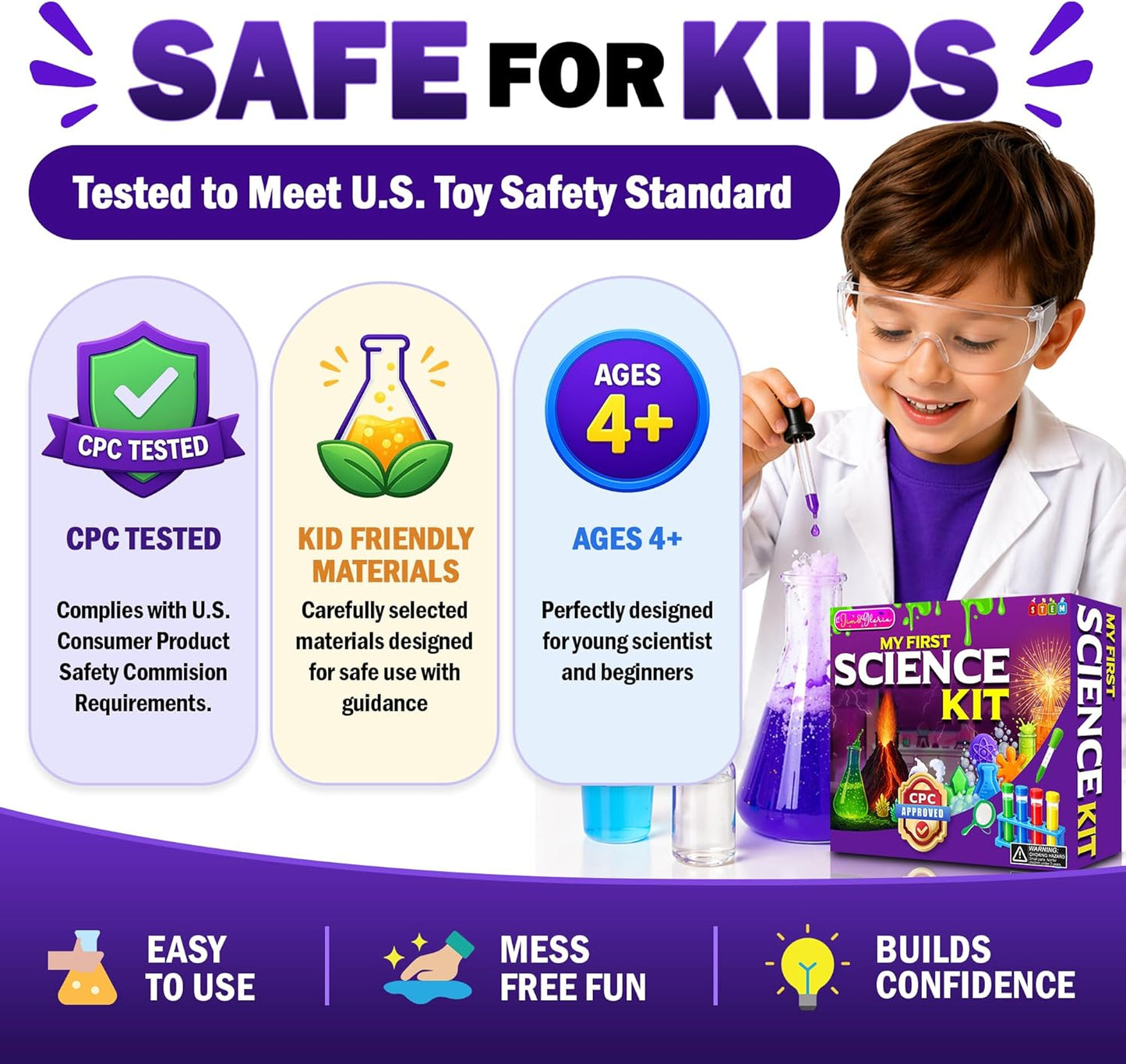 Jim&Gloria Science Kits for Kids Age 5-7 8-12 Year Old Birthday Gifts for Girls Boys, Learning & Educational Toys, Stem Toys, Chemistry Set, Science Experiments for Kids Volcano Projects
