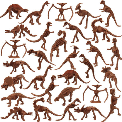 30 PCS Dinosaur Fossil Skeletons, Assorted Dinosaur Skeleton Toys Figures for Science Play Dino Sand Dig Party Favor Decorations (Dino skeletonD)