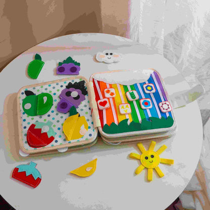 GOODMOM Busy Book for Toddlers Age 1-3 - Interactive Quiet Felt Activity Book, Travel Toys for Kids,Learning Toys, Fine Motor Skills, Color Shape Recognition,