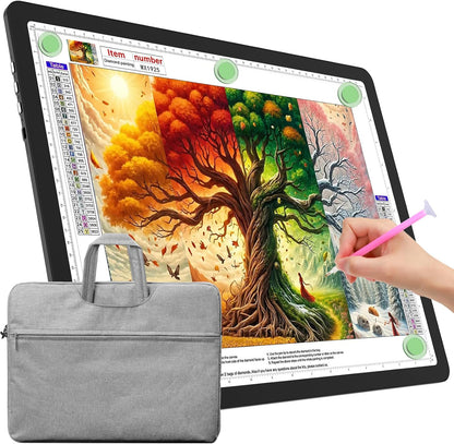 TOHETO A4 Light Board for Diamond Painting, Super Bright Magnetic Light Pad with Side Buttons, Lightbox for Tracing and Drawing, Corded Light Table for Sketching, Animation, Weeding Vinyl (Black)