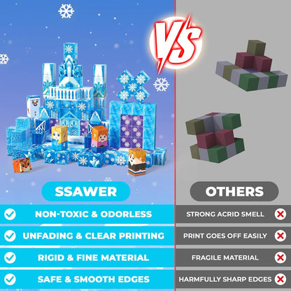 Magnetic Blocks, 150PCS Magnetic Building Blocks, Stacking Magnets for Kids, Sensory Toy for STEM Constructions Magnet Blocks for Girls Age 3+, Christmas Birthday Gifts (Snow Castle)