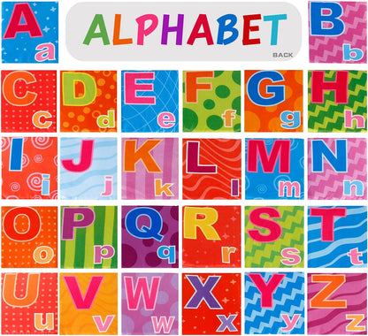 Mini Tudou 26 PCS Baby Soft Alphabet Cards, ABC Learning Flash Cards with Storage Bag, Washable Soft Letter Early Educational Toy for Babies Infants Toddlers Boys and Girls 0 1 2 3 Years Old