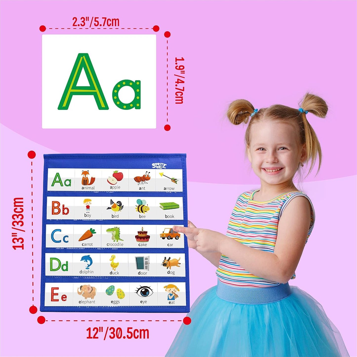 Word Building Desktop Pocket Chart, 48 CVC Words & 50 First Words, Double-Sided Tent Word Builder, Vocabulary Learning Flashcards Set for Kindergarten Reading and Spelling