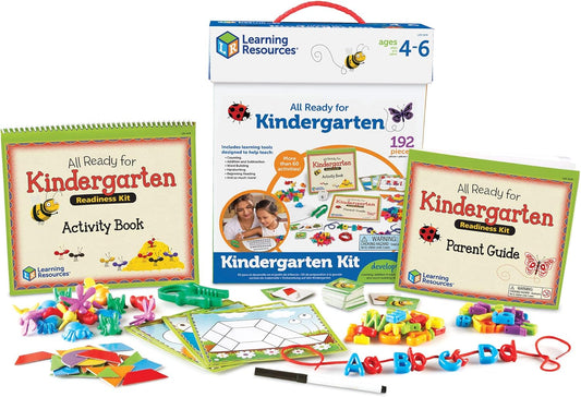 Learning Resources All Ready for Kindergarten Readiness Kit - Classroom Must Haves, Toddler Activities, Homeschool Supplies, Learn to Read, Spelling , Alphabet Kindergarten Workbook
