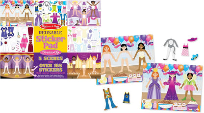 Melissa & Doug Reusable Sticker Pad: Dress-Up - 165+ Reusable Stickers - Removable Stickers, Kids Fashion Activities, Restickable Sticker Book for Kids Ages 3+
